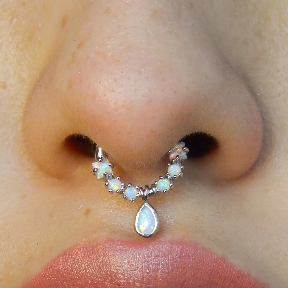 12 Colors 16G Dangle Diamond Septum Jewelry