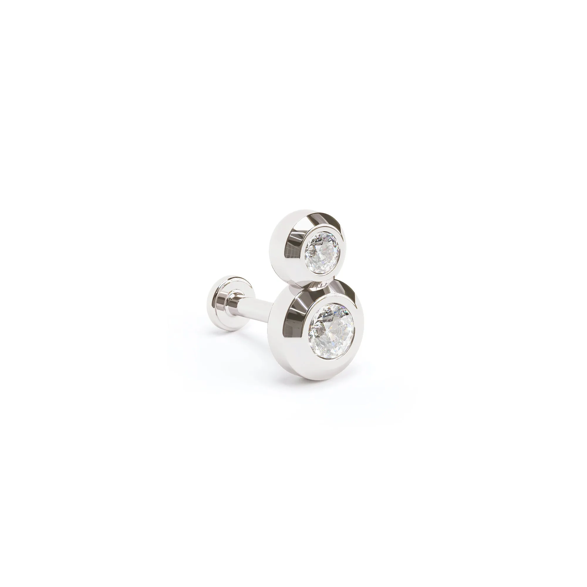 14K Gold Duo Diamond Stud