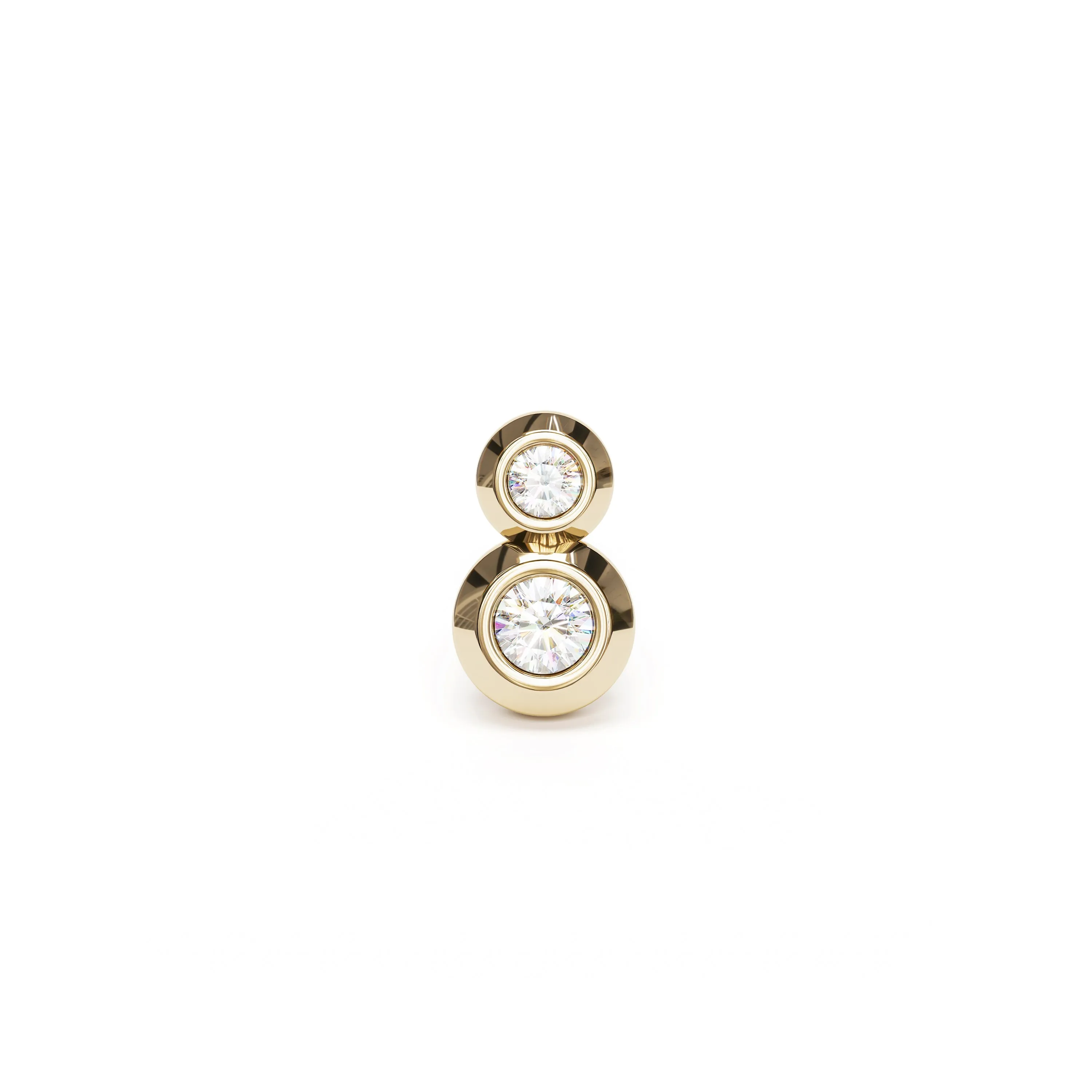 14K Gold Duo Diamond Stud