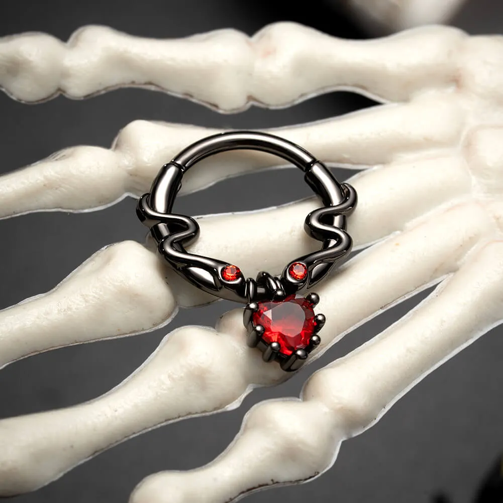 16G Entwined Snakes Dangle Style Septum Jewelry