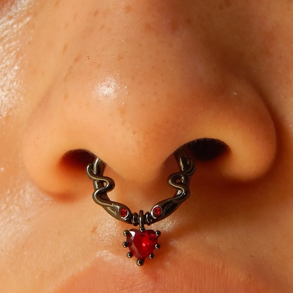 16G Entwined Snakes Dangle Style Septum Jewelry