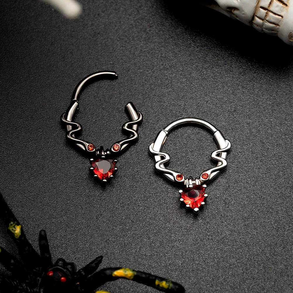 16G Entwined Snakes Dangle Style Septum Jewelry