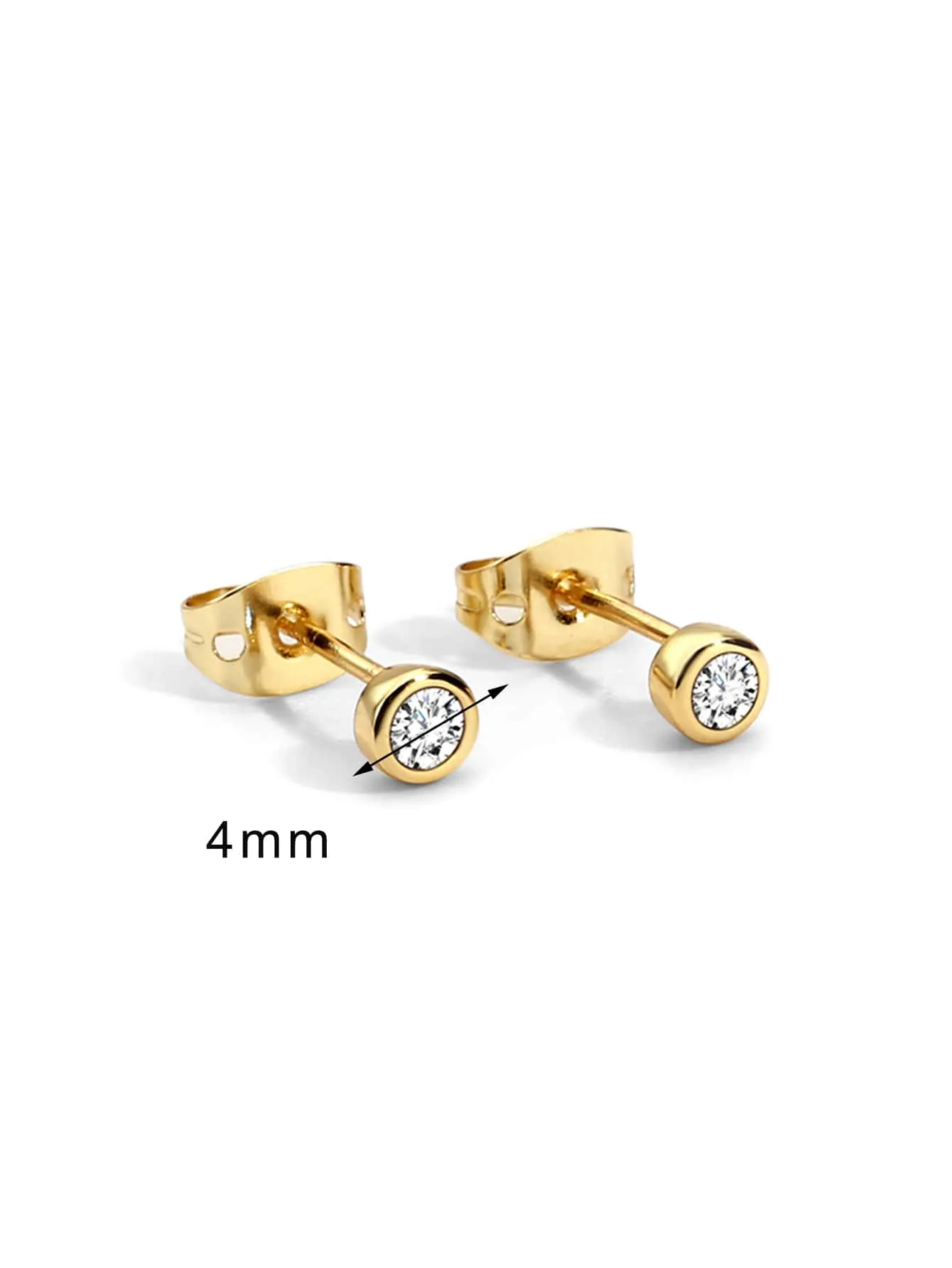 1pc Cubic Zirconia Detail Stud Earrings Copper Jewelry