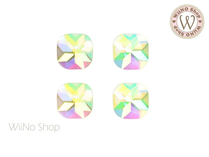 6mm Rounded Square Crystal - 5 pcs