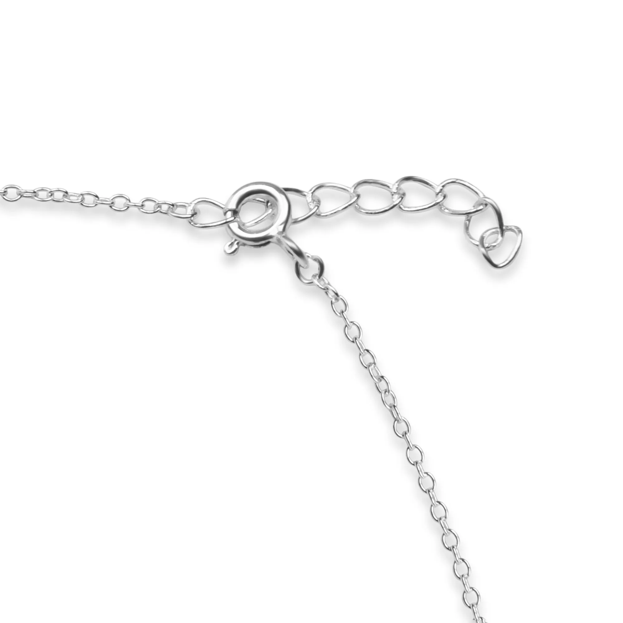 925 Pure Sterling Silver Sparkle Heart Station Necklace For Women