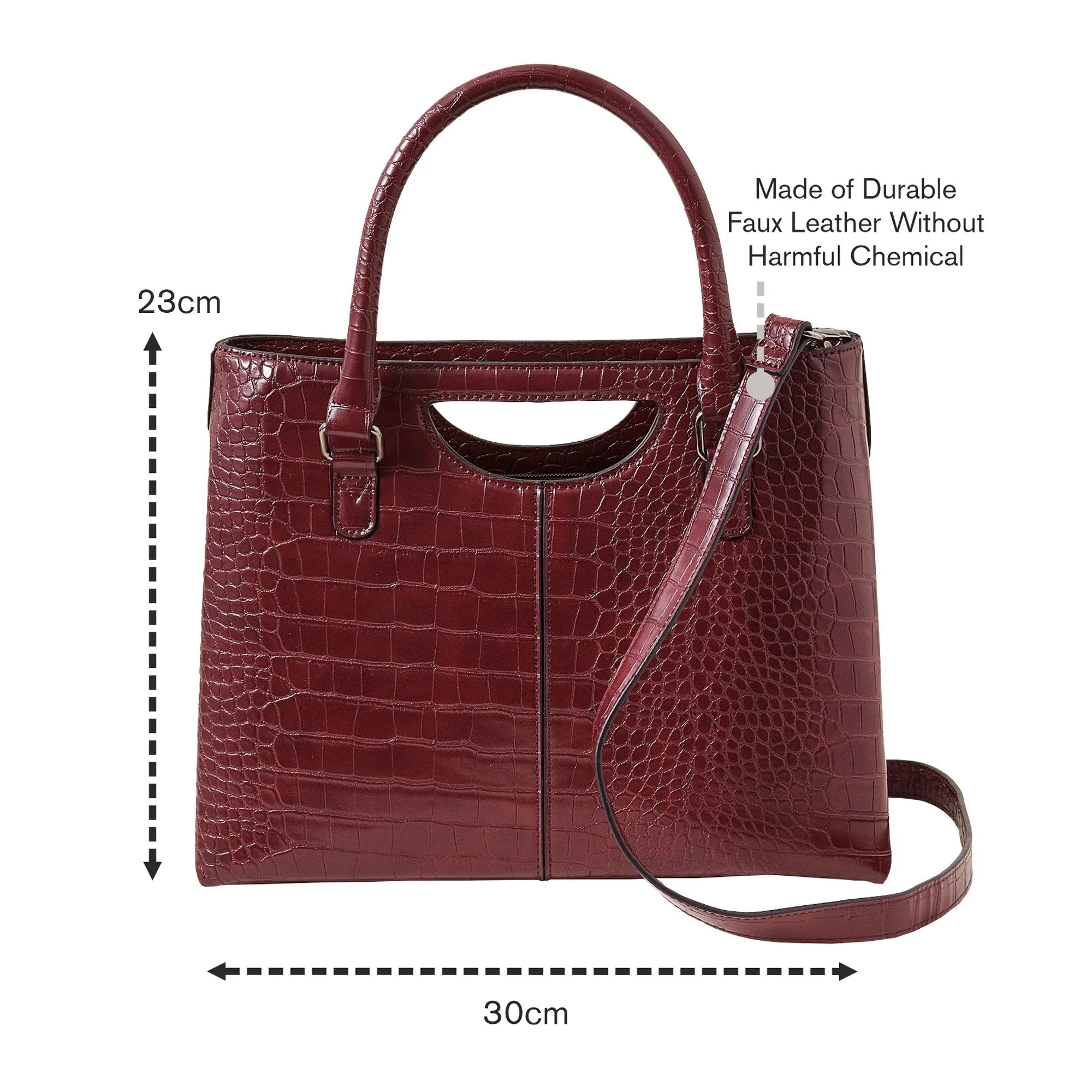 Accessorize London Women's Burgundy Grab Handle Handheld Bag