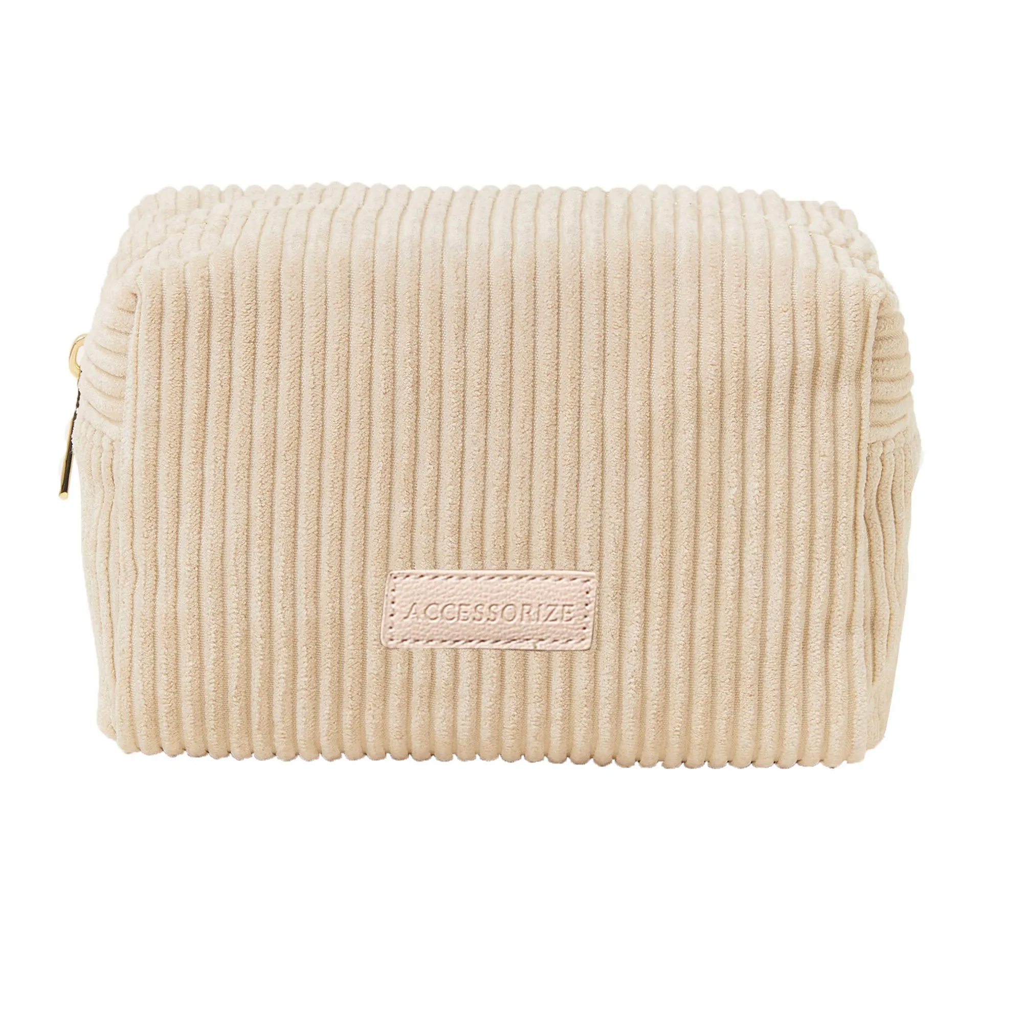 Accessorize London Women's Cream Cord Make Up Bag