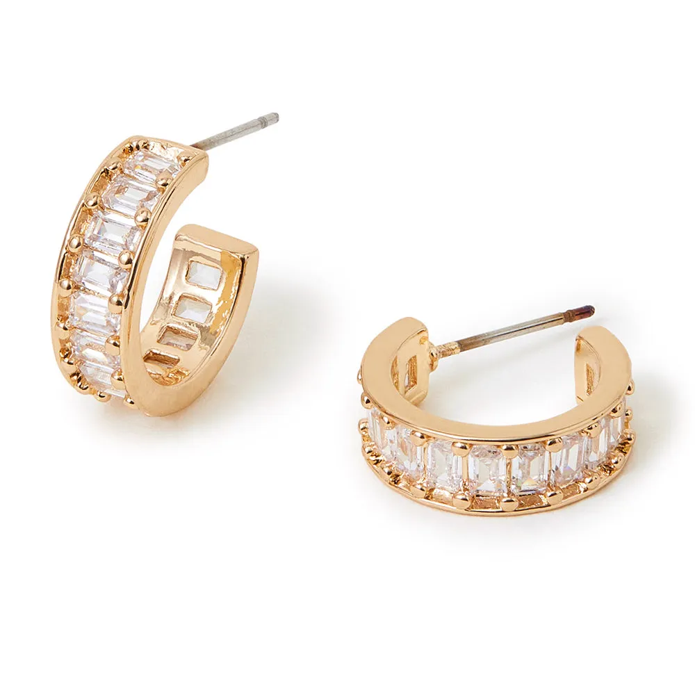 Accessorize London Women's Crystal Embedded Hoops Earring