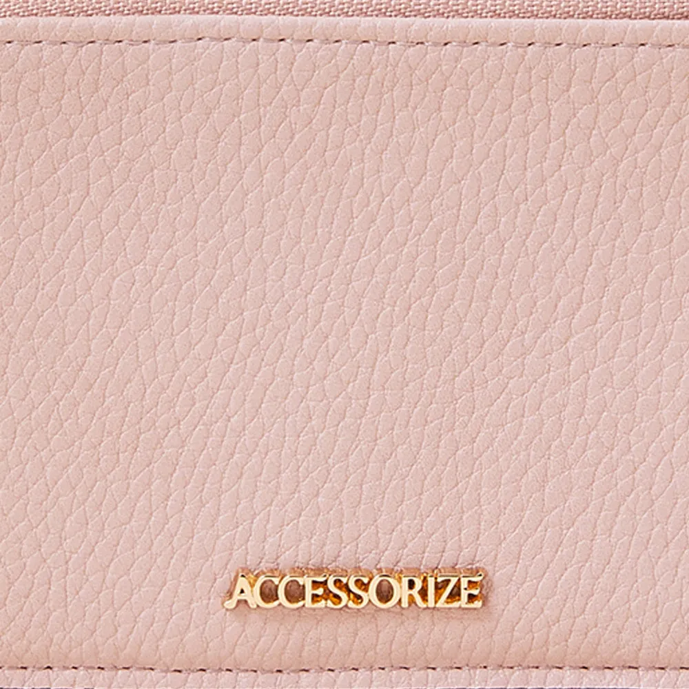 Accessorize London Women's Faux Leather Nude Classic card holder