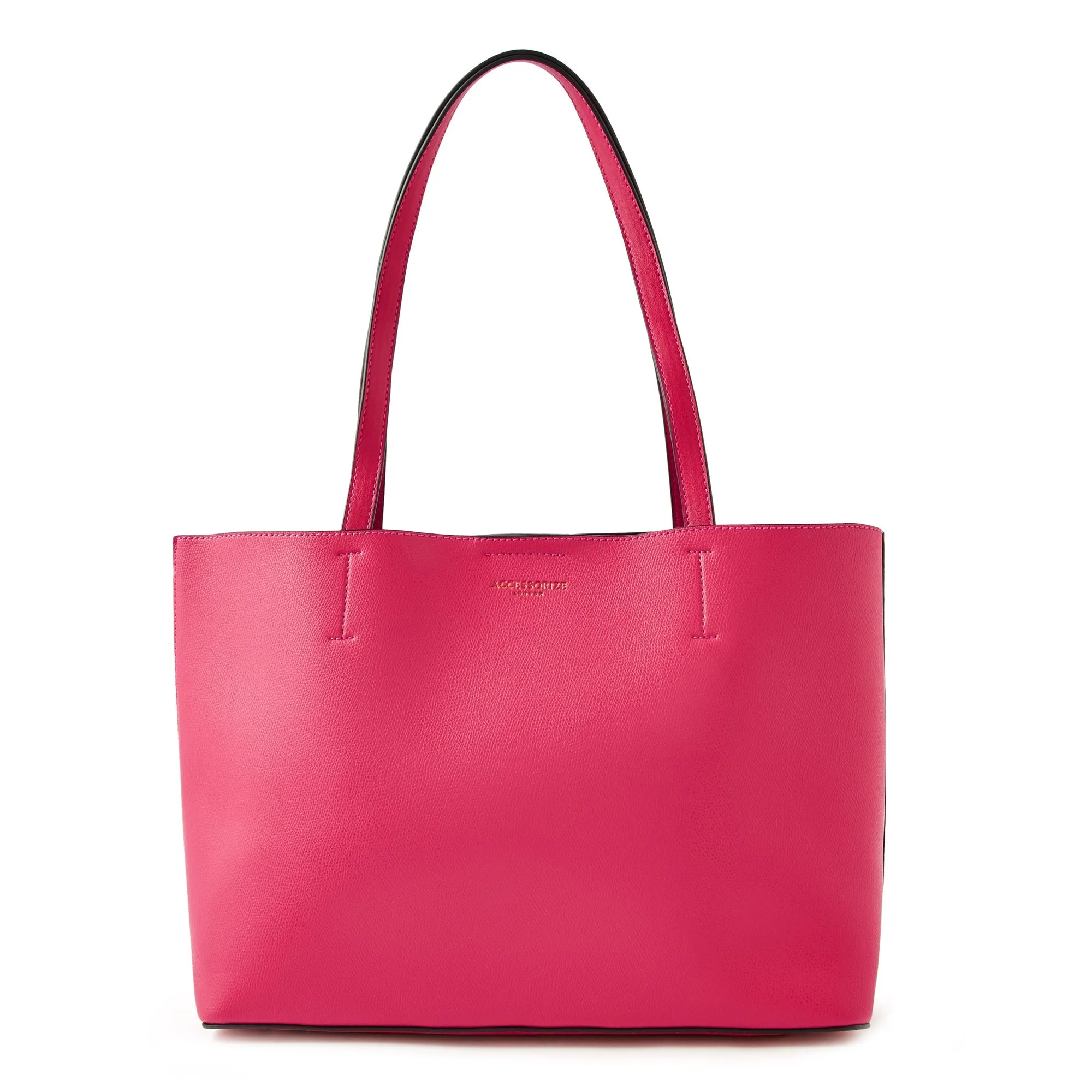 Accessorize London Women's Faux Leather Pink Leo Tote Bag