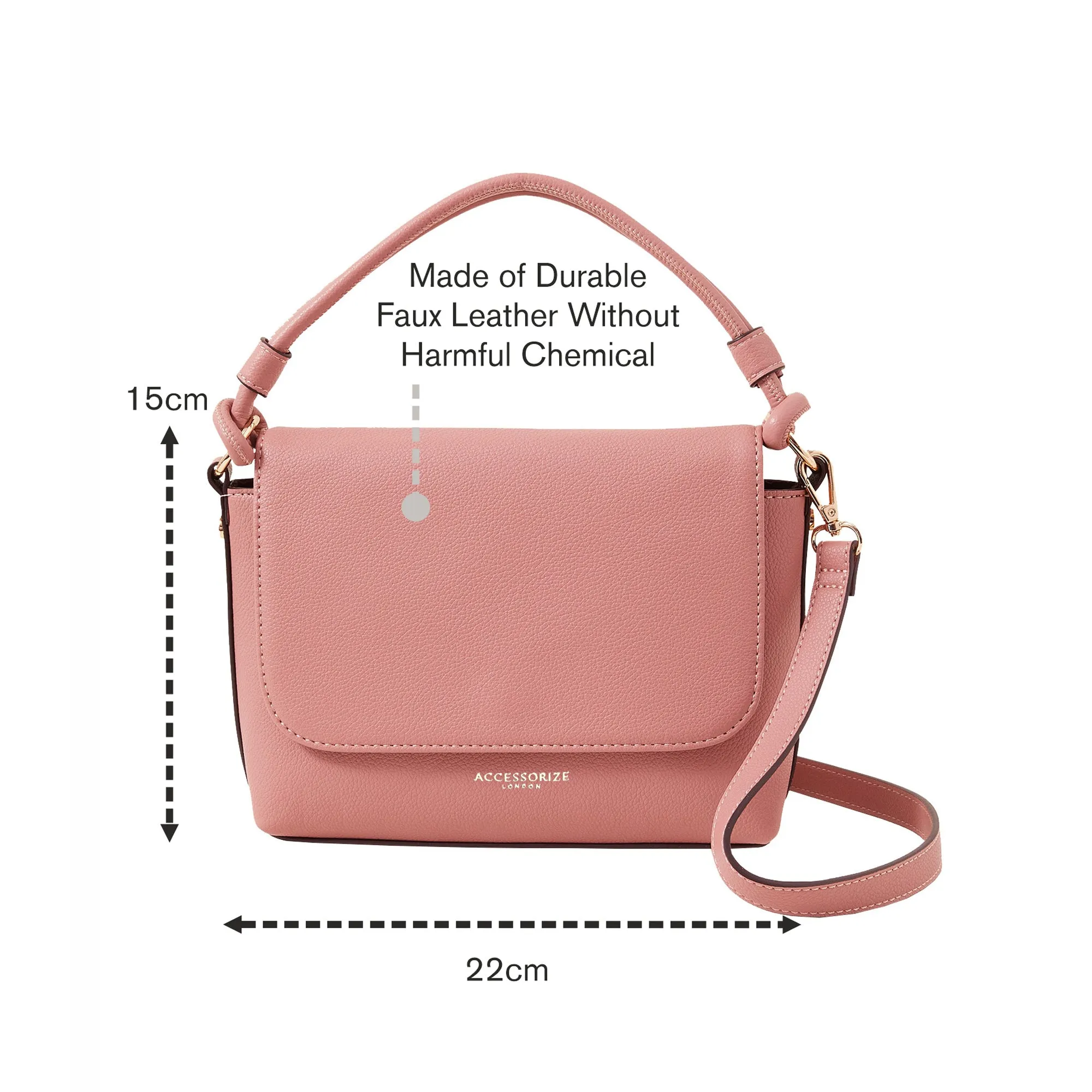 Accessorize London Women's Pink Double Strap Handheld Bag