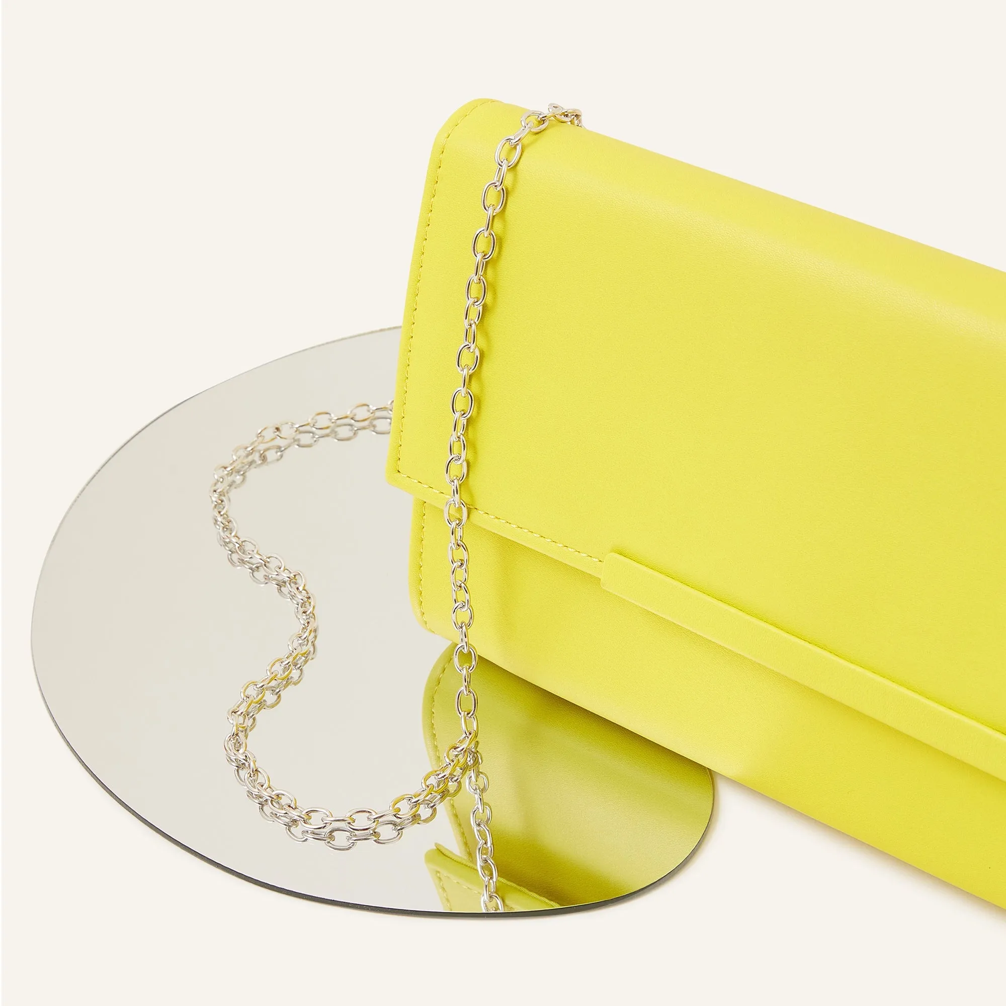 Accessorize London Women's Yellow Clean Bar Clutch