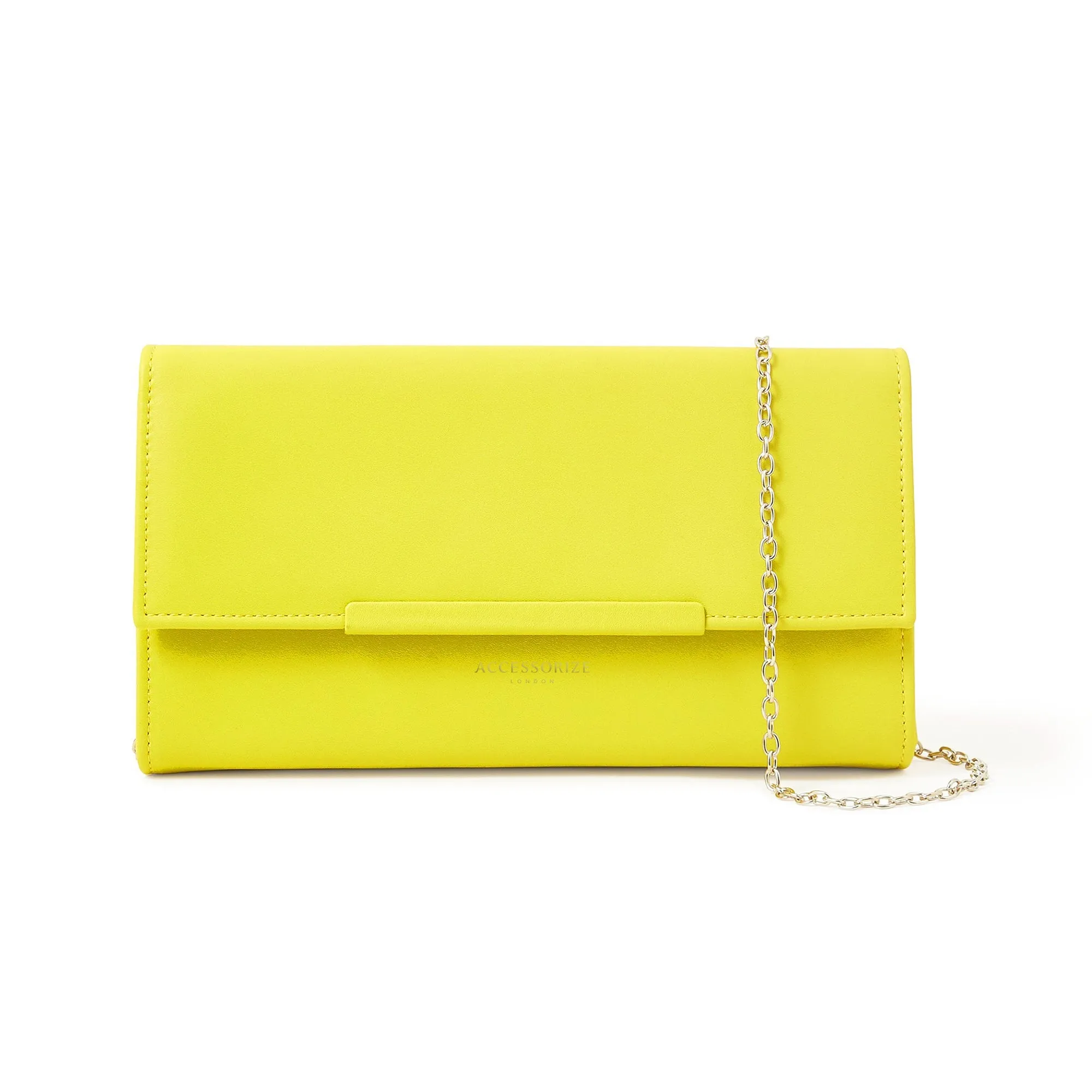 Accessorize London Women's Yellow Clean Bar Clutch