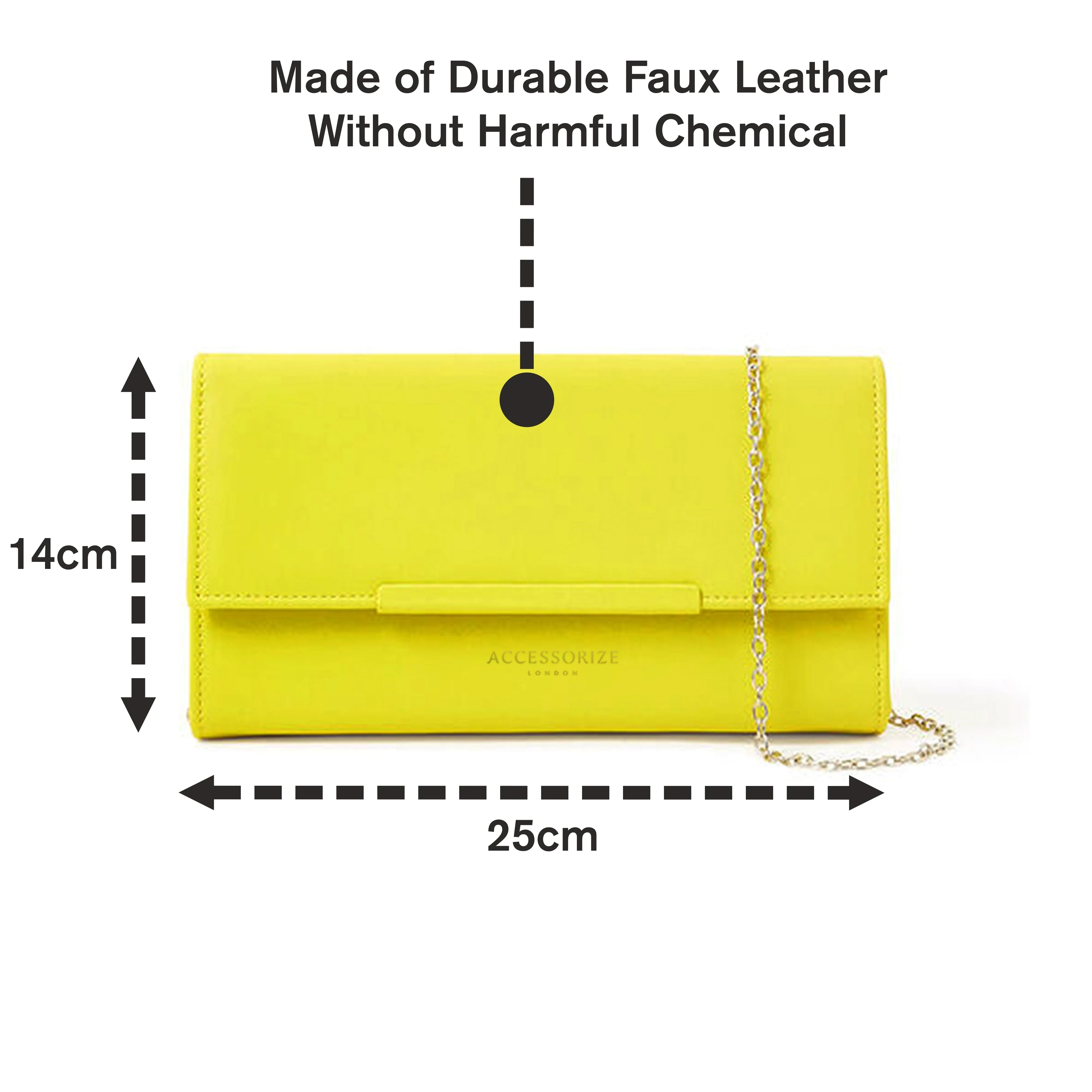 Accessorize London Women's Yellow Clean Bar Clutch