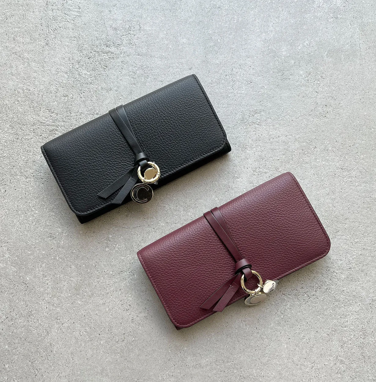 Alphabet Flap Wallet, Burgundy