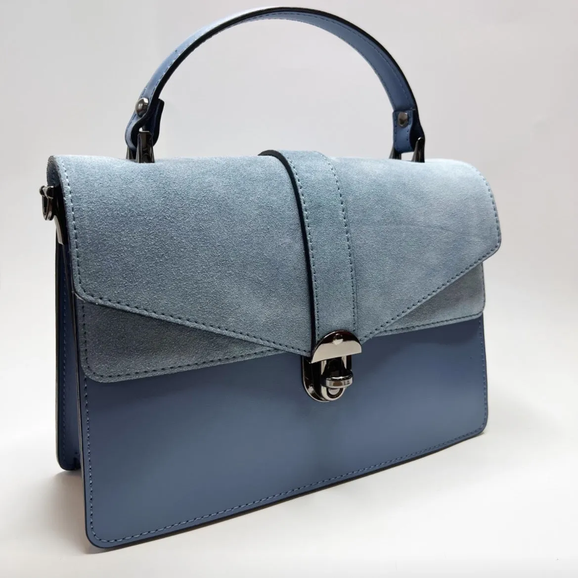 Angelina Blue Leather Handbag