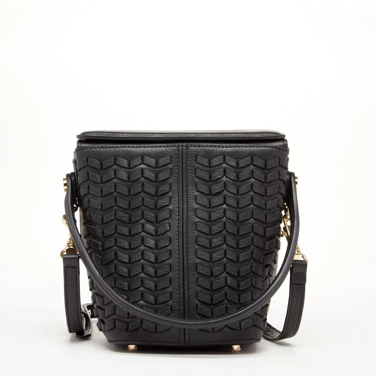 Anna Woven Leather Bag Black