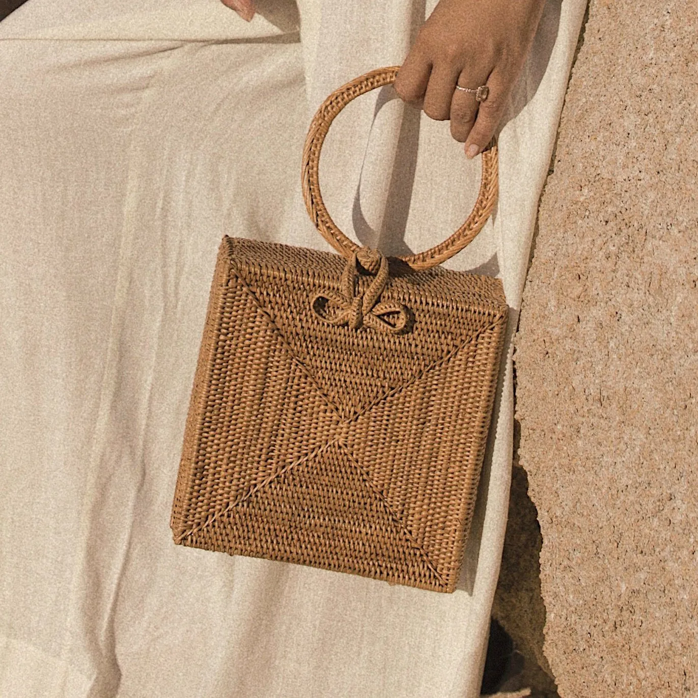 Atta Malika Straw Bag - Top Handle Rattan Bag