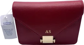 Aurora London Red A S Initialled Leather Bum Bag One Size