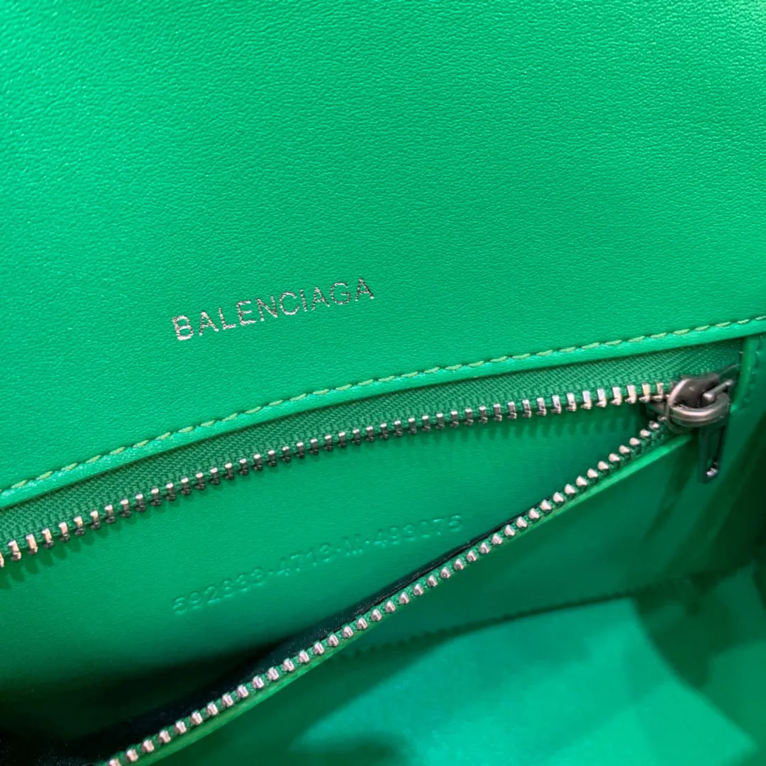 Balen Hourglass Small Handbag In Bright Green, For Women,  Bags 9in/23cm