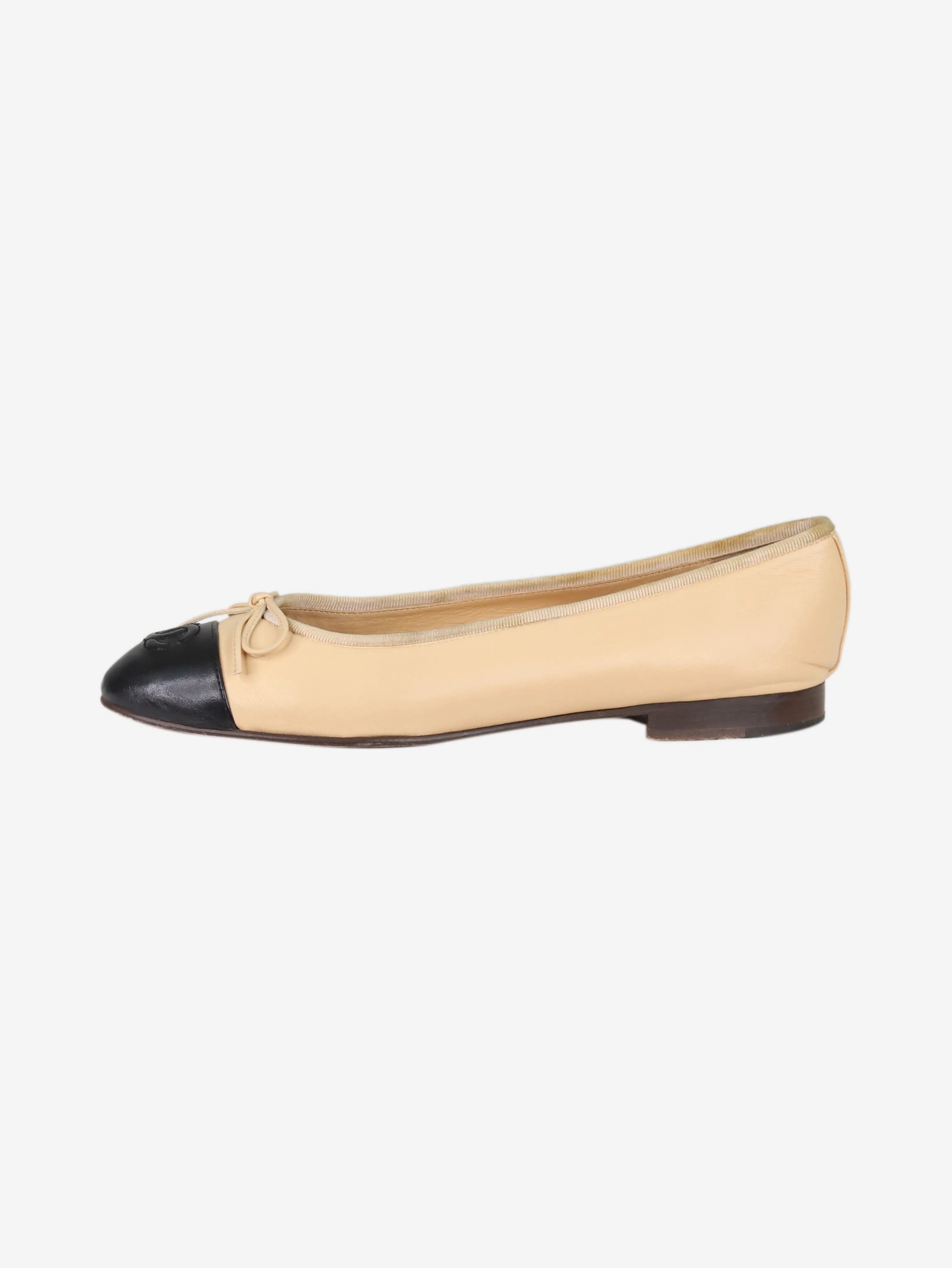 Beige and black ballet flats - size EU 37 (UK 4)