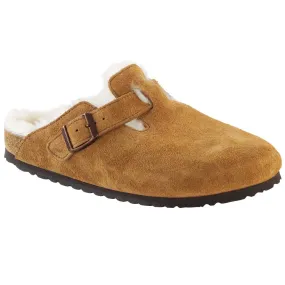 Birkenstock Boston, Regular Fit, Suede Leather, Sheepskin Lining, Mink