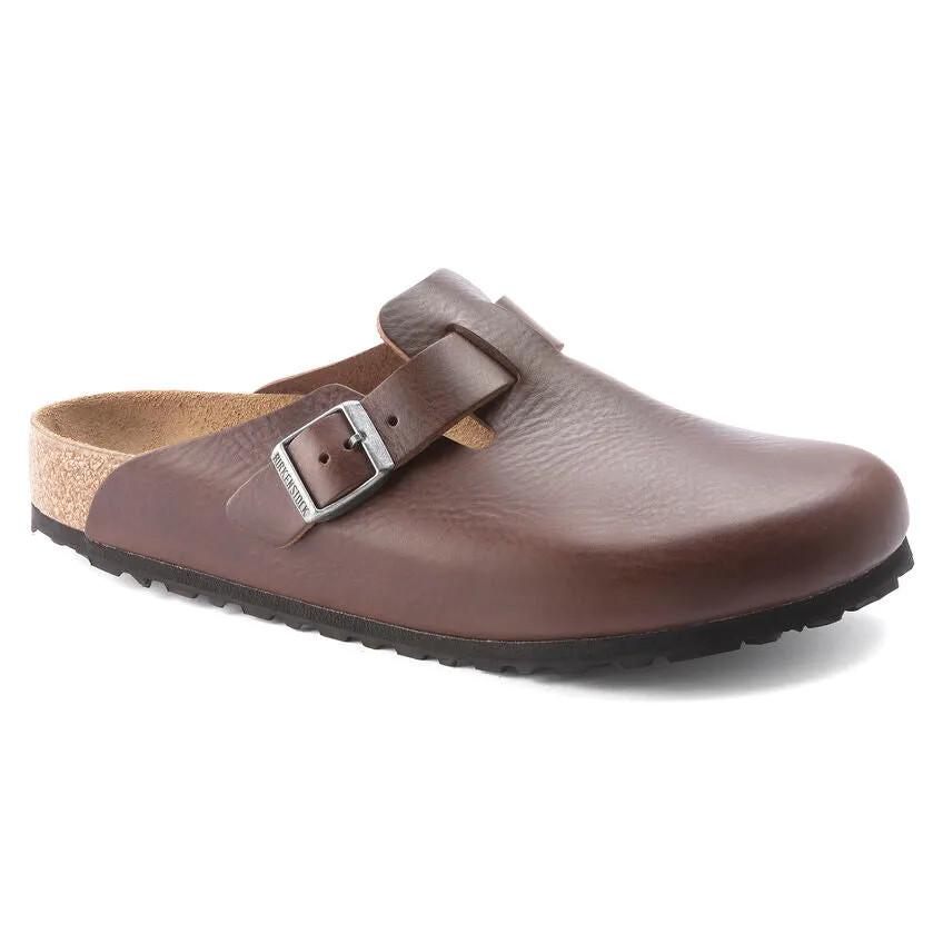 Birkenstock Men's Boston Grip Leather (Vintage Wood Roast - Regular Fit)