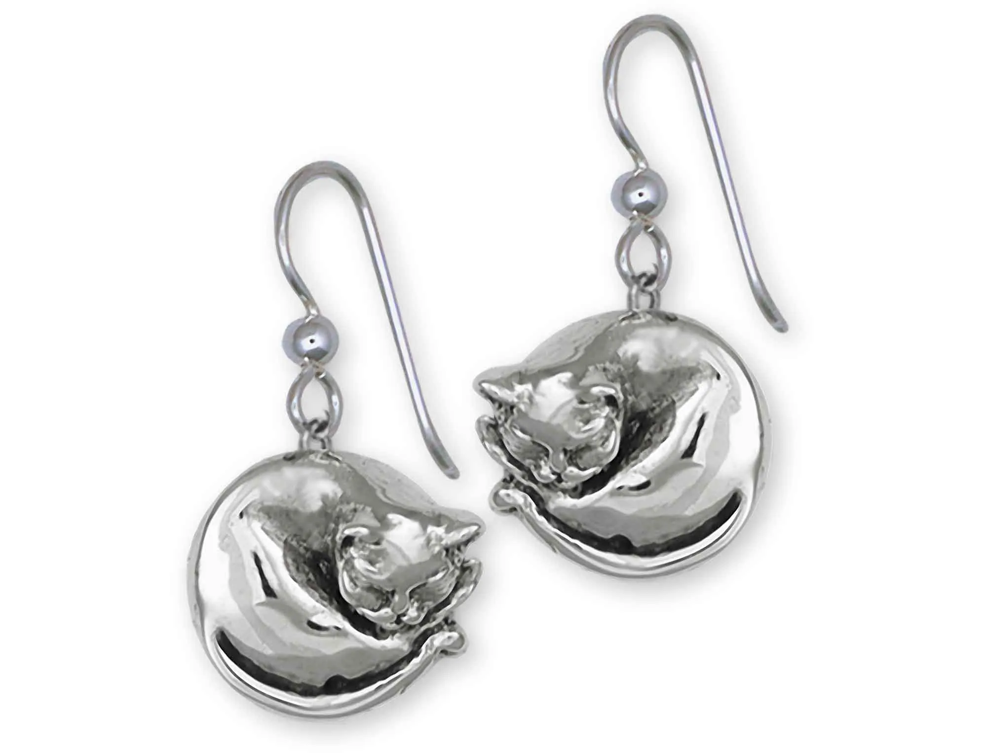 Cat Jewelry Sterling Silver Handmade Cat Earrings  CT52-FW