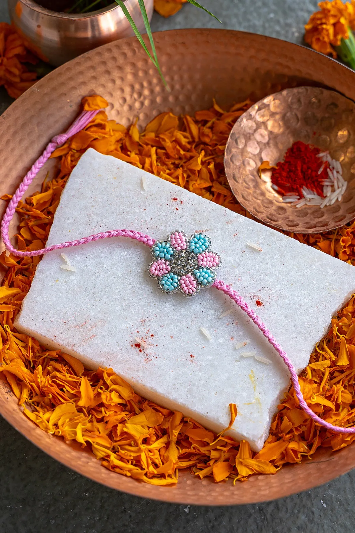 Cosmos Embroidered Rakhi