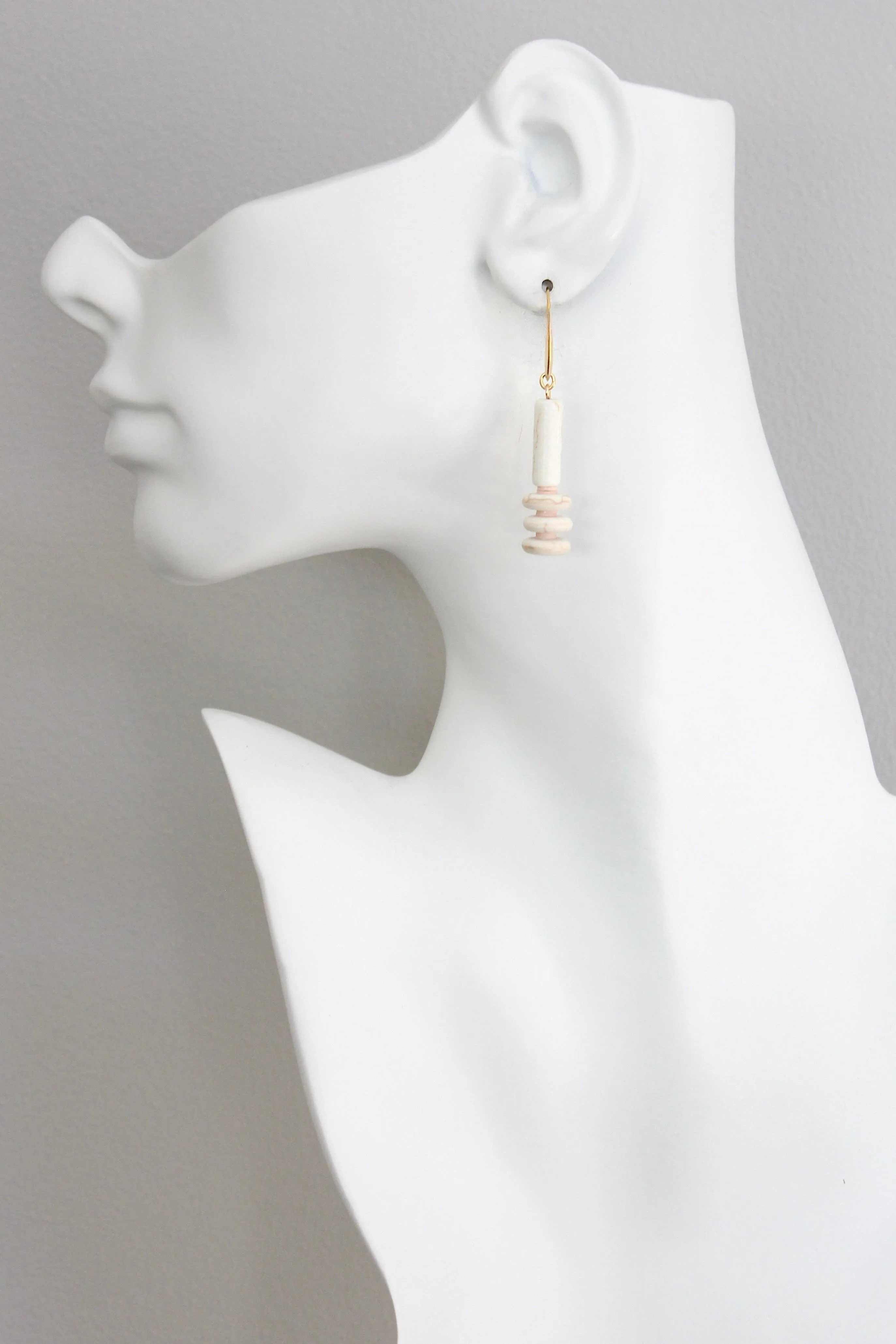 David Aubrey Jewelry - ISLE11 White geometric earrings