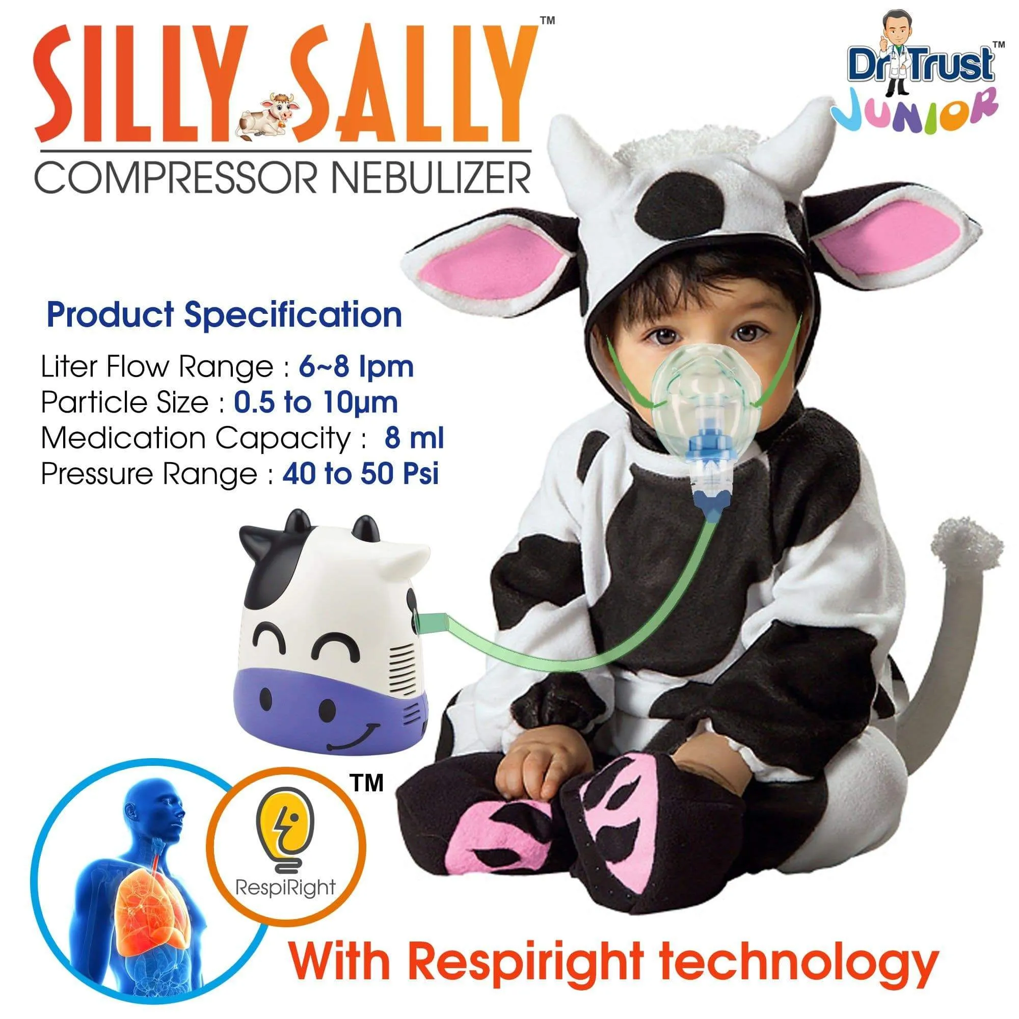 Dr Trust USA Junior Compressor Nebulizer (Cow)