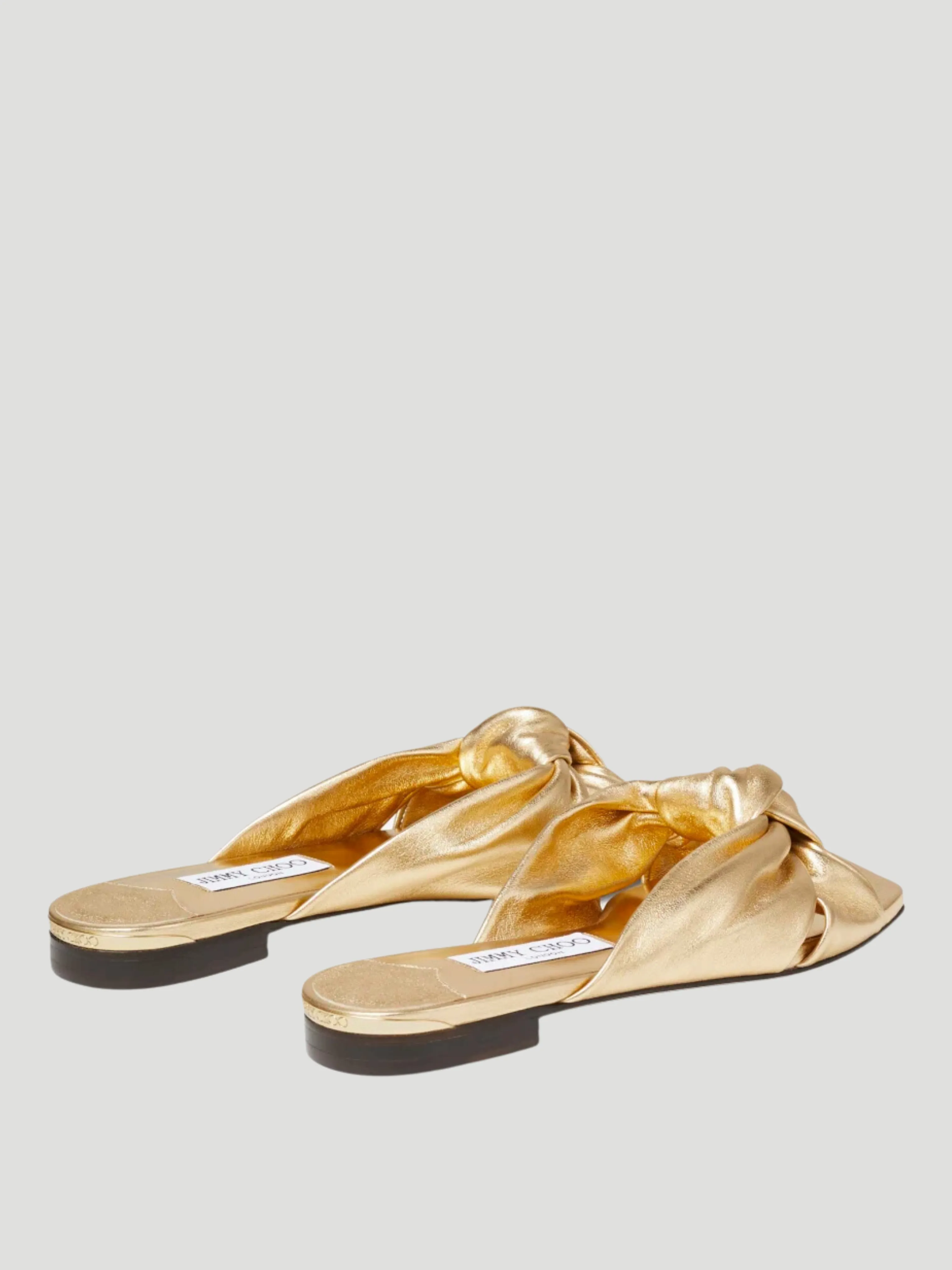 Gold Leather Avenue Knot Flat