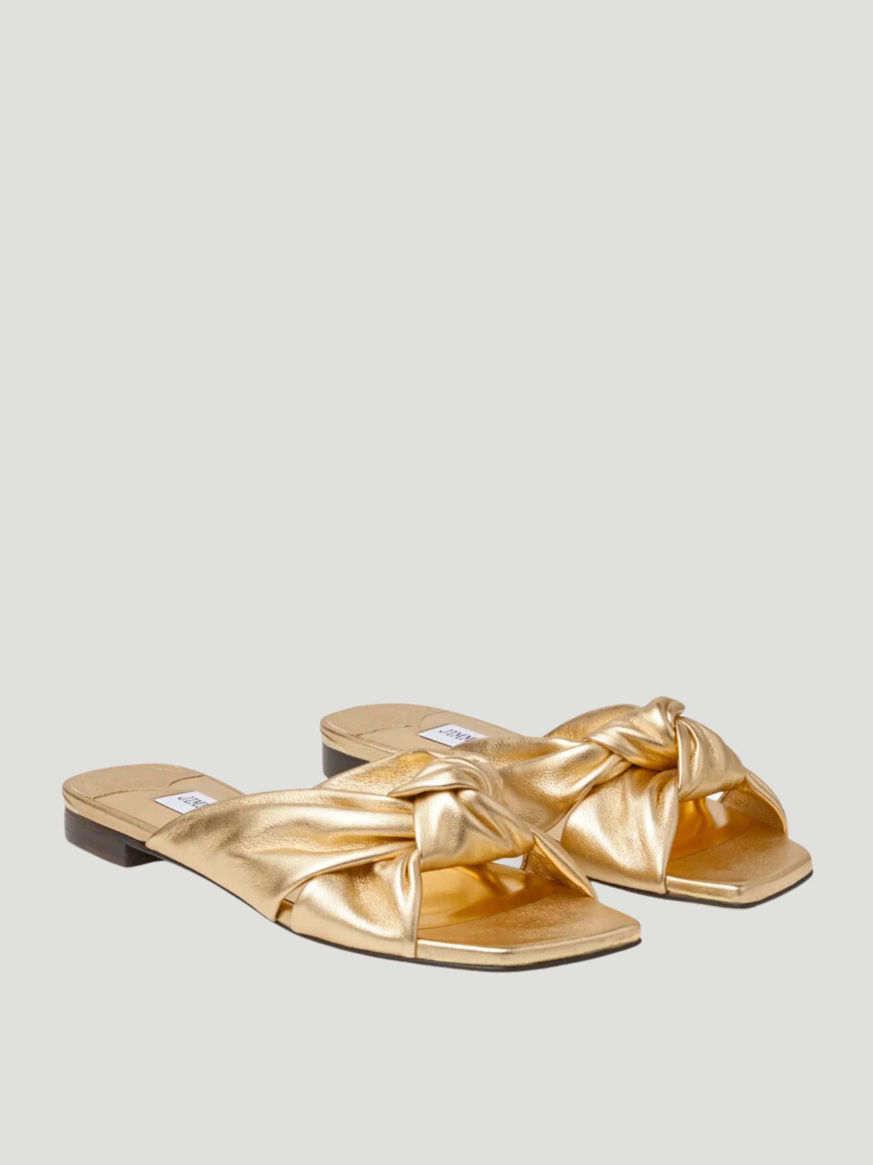 Gold Leather Avenue Knot Flat