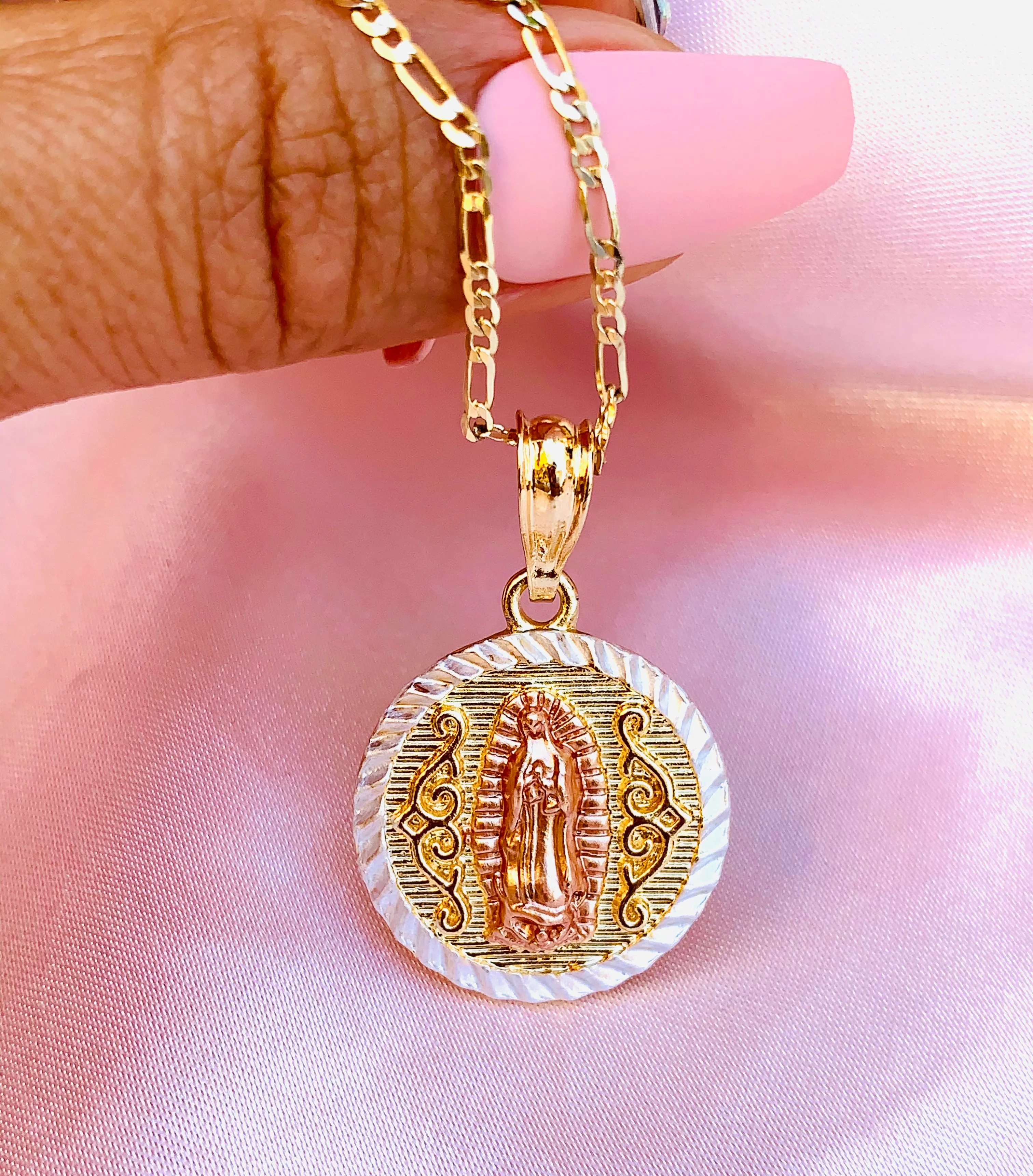 Gold Plated Virgin Mary Necklaces/Handcrafted Jewelry#0026GPN-26