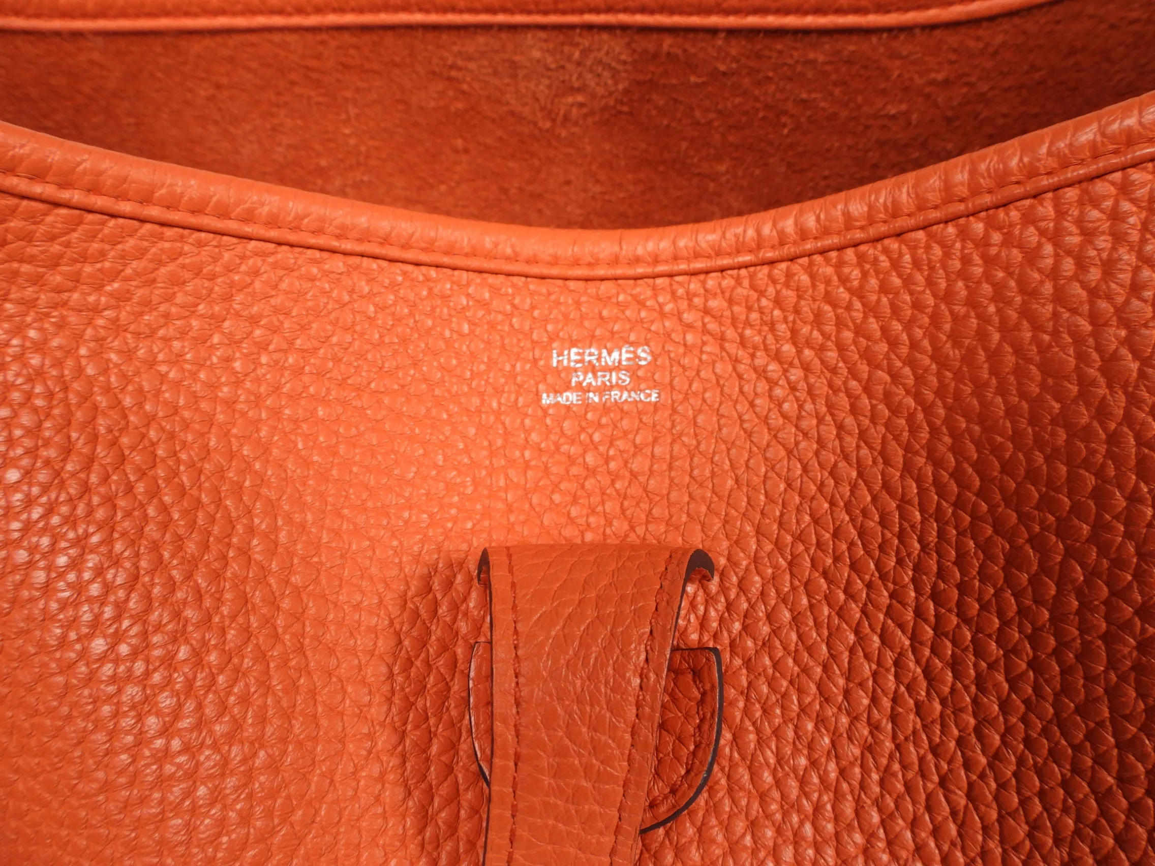 Hermes Orange Evelyne PM Crossbody Bag Clemence