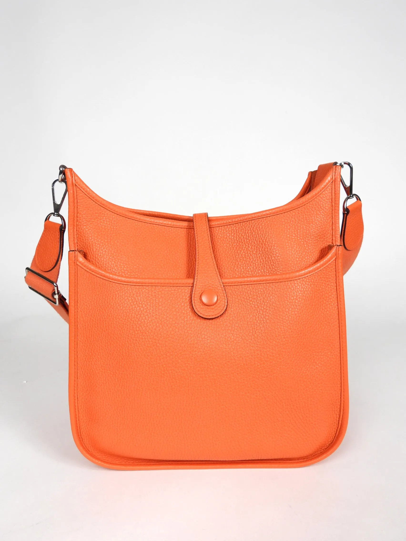 Hermes Orange Evelyne PM Crossbody Bag Clemence