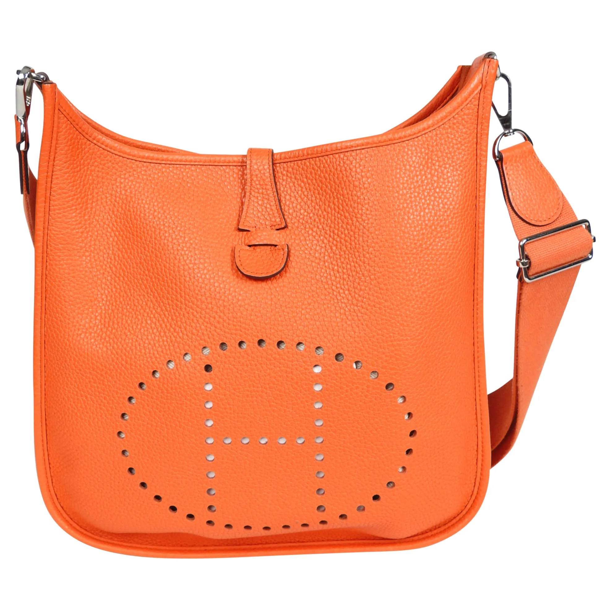 Hermes Orange Evelyne PM Crossbody Bag Clemence