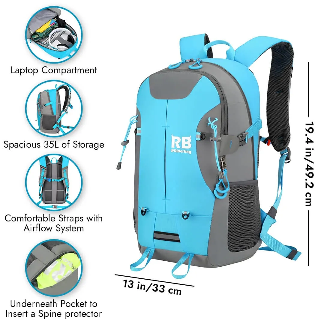 High Visibility Blue Reflective Commuter Bike Backpack |Riderbag Reflektor35