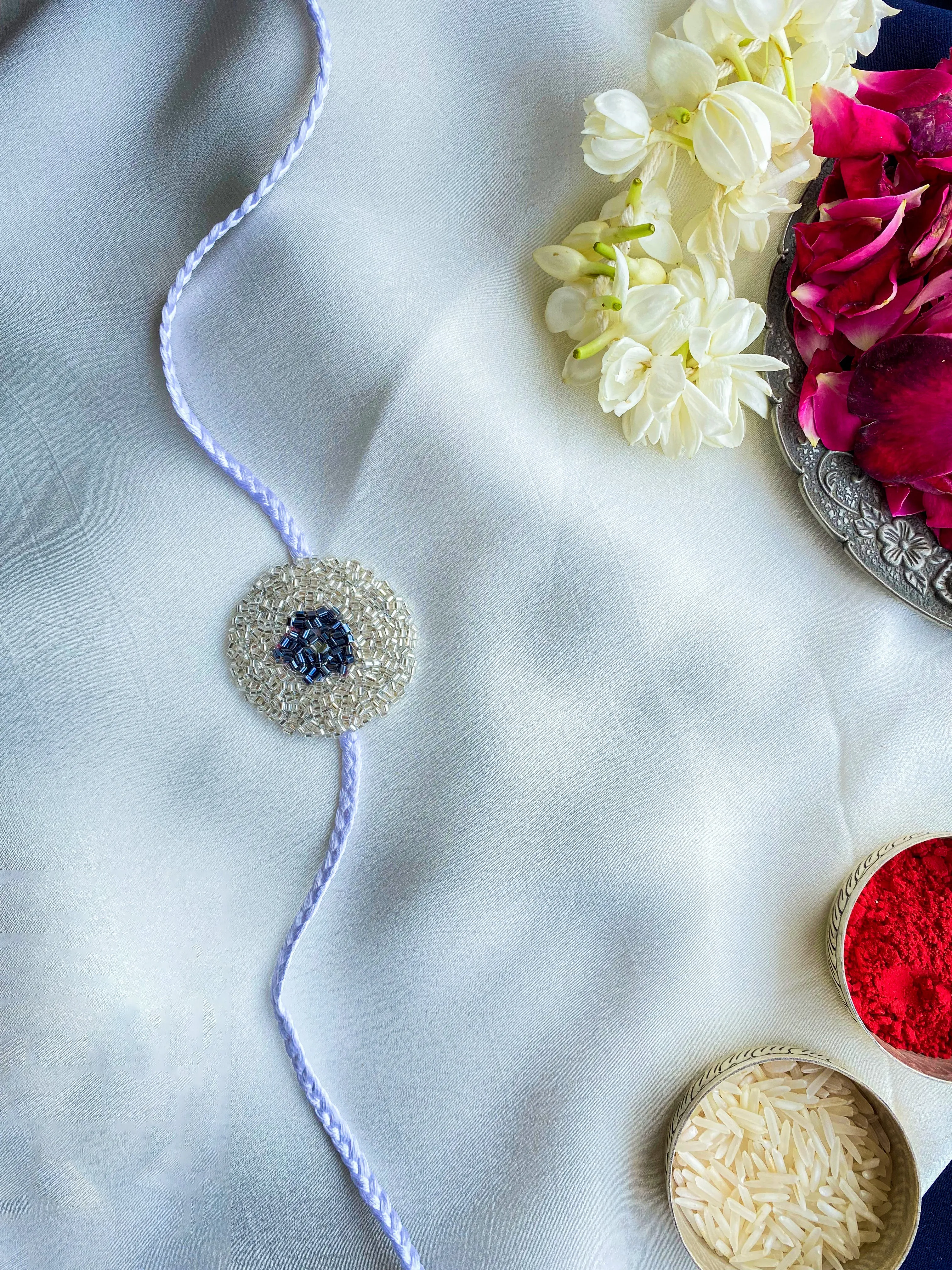 Iris Embroidered Rakhi