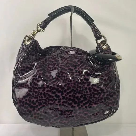 Jimmy Choo Purple Animal Print Patent Bag