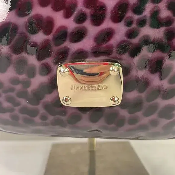 Jimmy Choo Purple Animal Print Patent Bag