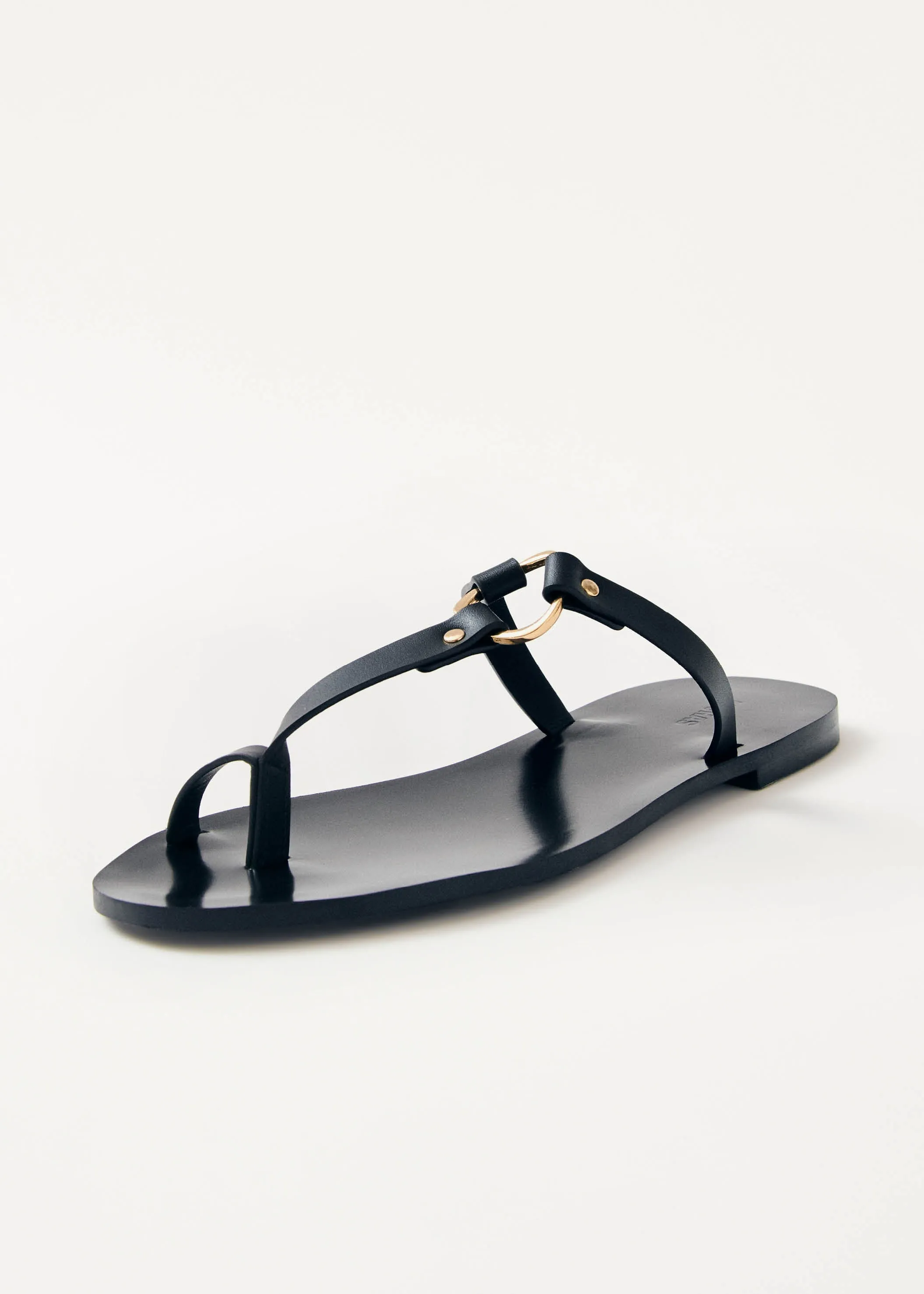 Jovie Black Leather Sandals