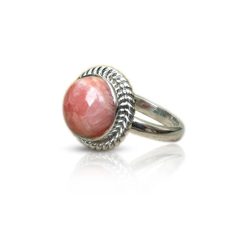 Natural Rhodochrosite 925 Silver Ring, Rhodochrosite Jewelry, Gift for her