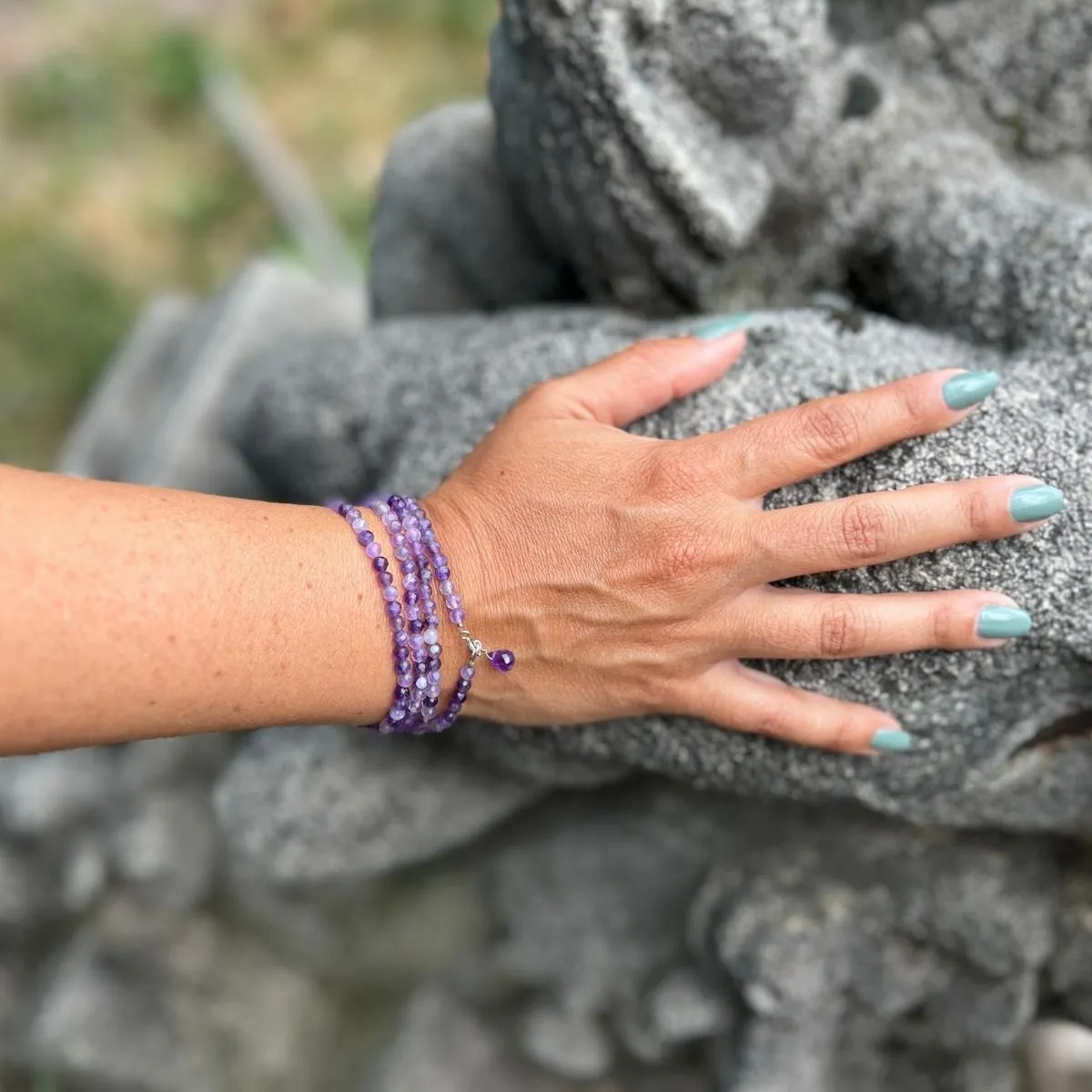 Never Lose Hope Jewelry Set with Amethyst Wrap Bracelet