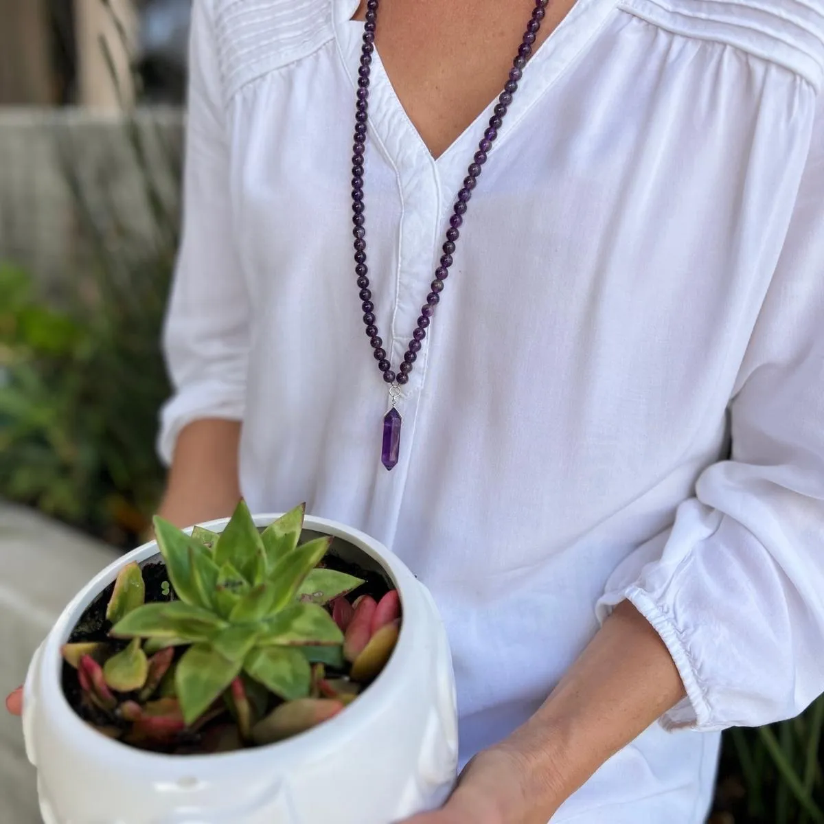 Never Lose Hope Jewelry Set with Amethyst Wrap Bracelet