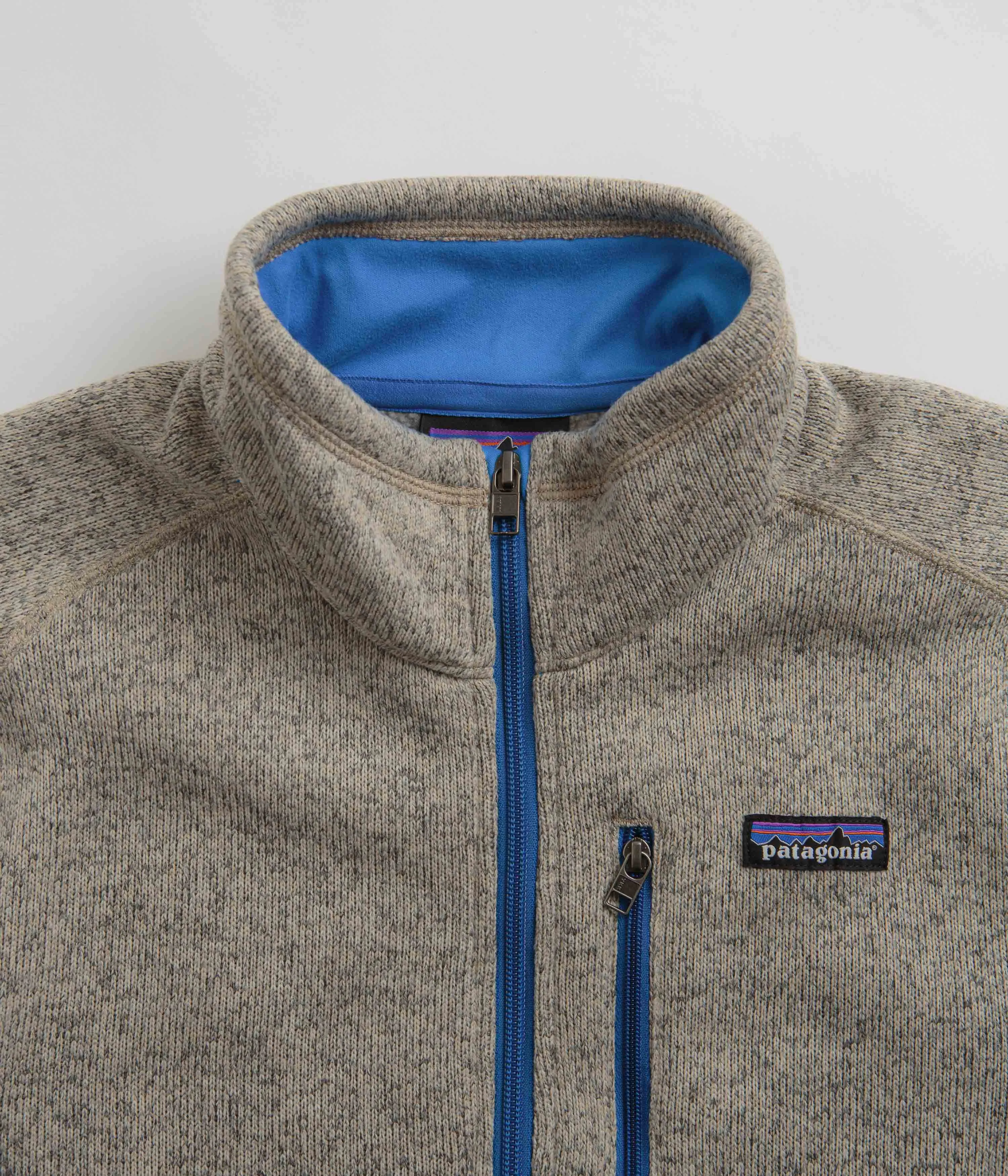 Patagonia Better Sweater 1/4-Zip Sweatshirt in Oar Tan and Vessel Blue