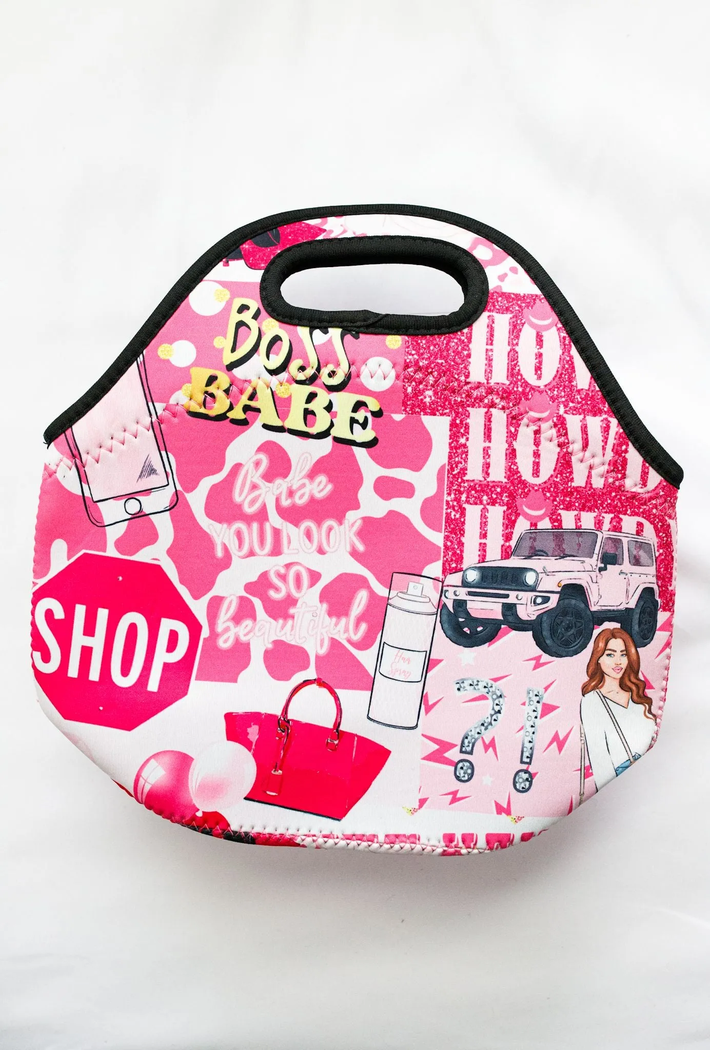 Pink Collage Lunch Tote