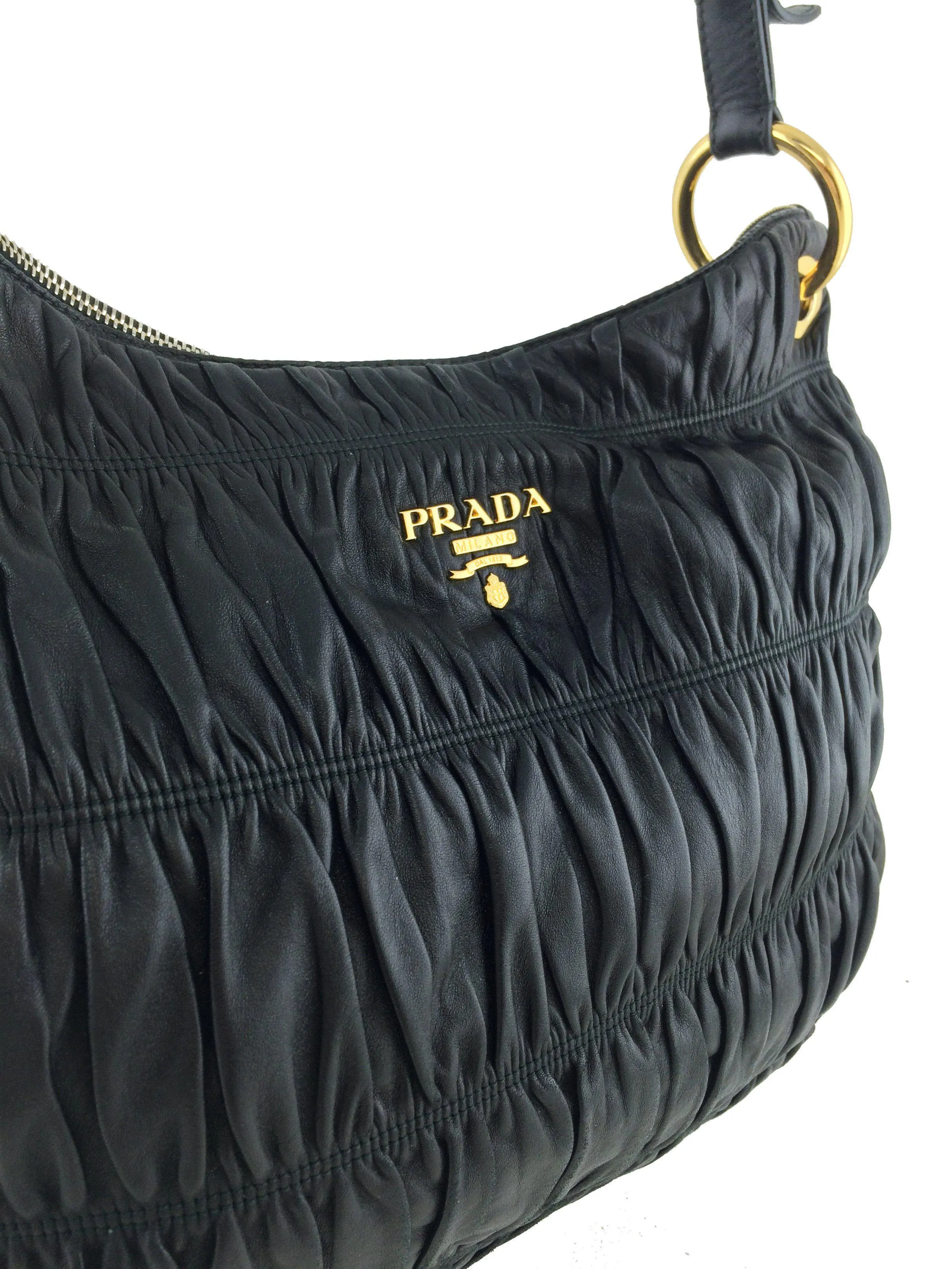 Prada Nappa Gaufre Zip Hobo Bag