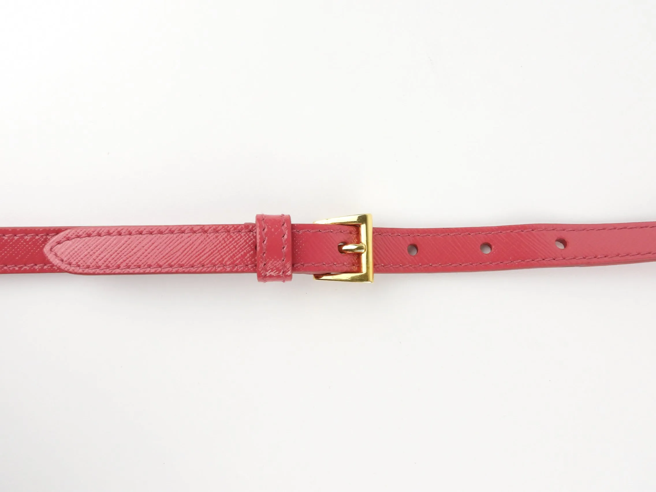 Prada Pink Glossy Electric Saffiano Leather Shoulder Strap