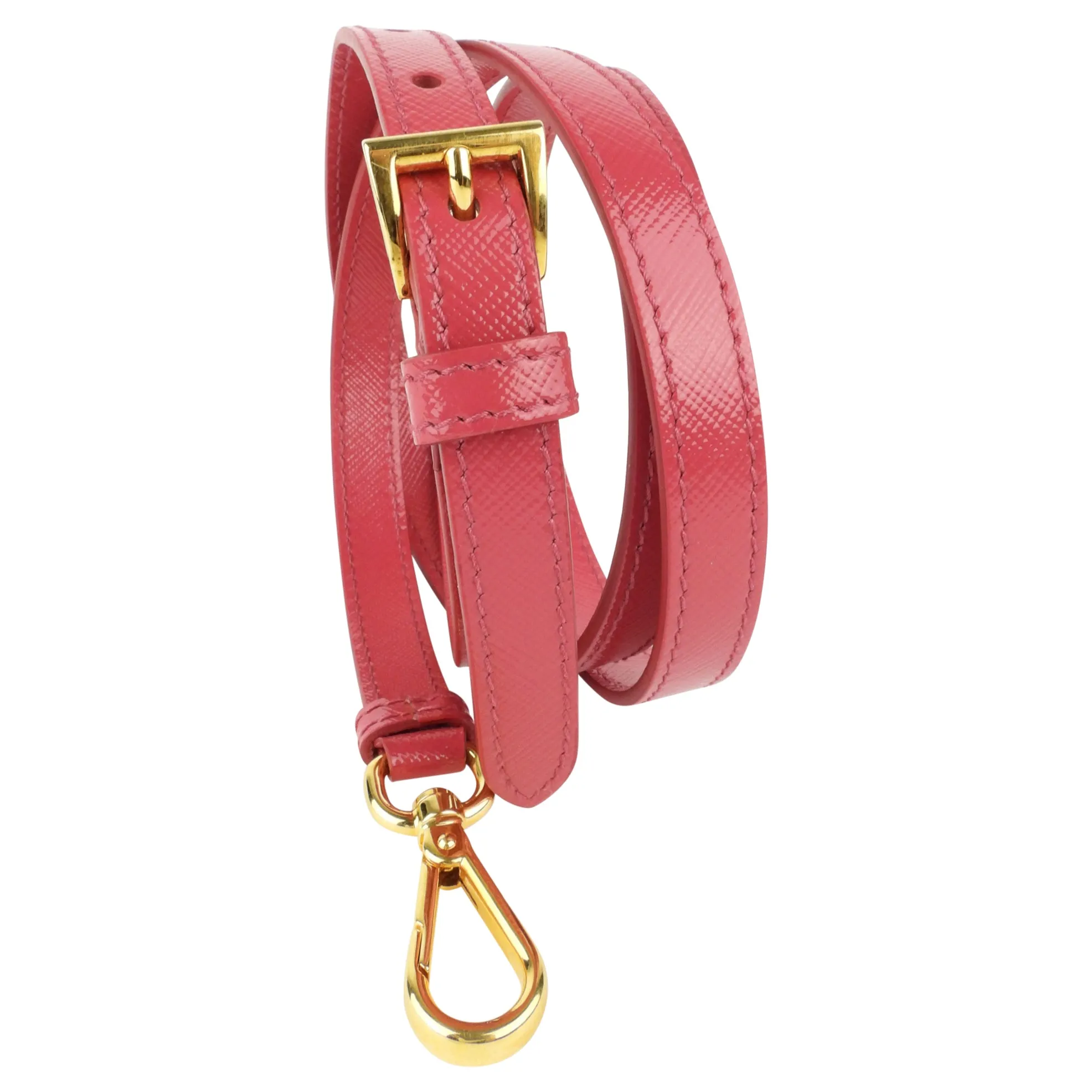 Prada Pink Glossy Electric Saffiano Leather Shoulder Strap